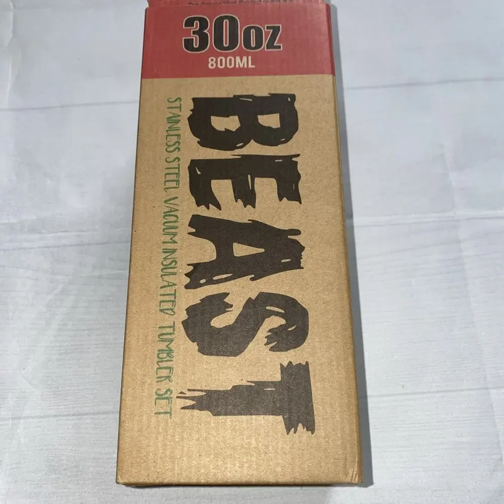 BEAST 30oz Drink Tumbler W/ Reusable Straws. Lady Bug Red, Keeps Hot Or Cold